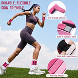 INDEPANDIA Wrist & Ankle Weights for Women and Men, 2lbs Pair Adjustable Silicone Weighted Bangles for Arm & Leg Workouts, Gradient Pink