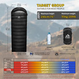 BUERTS Lightweight Sleeping Bag for Adults. 59-24°F.Weighs only 1.85/2.68lb. Down Sleeping Bag for Hiking, Camping, Mountaineering, Adventure and Backpacking.