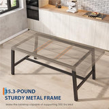 GarveeHome Industrial Dining Table for 6-8 People, 70.87" Long Kitchen Table