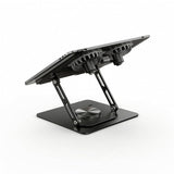 Nishiyuenyi Laptop Cooling Stand with Sturdy Steel Build and Open Frame for Maximum Air Circulation Ergonomic Notebook Raiser with 360 Degree for Comfortable, Black, with Fan