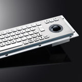 Waterproof IP65 Vandal Proof Panel Mount USB Wired Stainless Steel Industrial Metal Keyboard with Trackball Mouse(PS2)