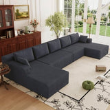 Flexible Combination Cloud Sectional Boneless Couches with Double Chaise