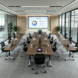 70.8in Folding Conference Table,Locking Wheels Space Saving Meeting 2-30