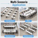 Folding Conference Table with Silent Wheels for Office