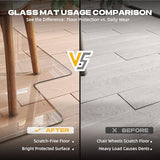 Glass Chair Mat with Polished Edge Clear Office Chair Mat, Glides Smoothly, Suitable for Carpet or Hardwood Floors