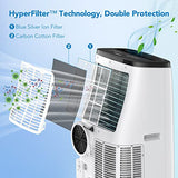 14,000 BTU Portable Air Conditioner – 3-in-1 Ultra-Quiet Cooling, Dehumidifier & Fan for Rooms Up to 700 Sq. Ft., Remote Control, Sleep Mode, 24H Timer, Easy Window Installation Kit, Black AC Unit