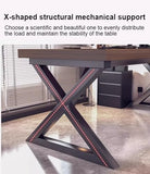 Modern Home Office Desk,Rustic with Large Desktop,Wood Executive Desk Minimalist Gaming Desk
