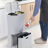 FWTCVB Kitchen Trash Can Classify Living Room Dry and Wet Separation Large Garbage Bin