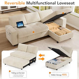 Vipbear Sectional Sleeper Couch with Pull Out Sofa Bed