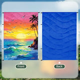 Outdoor Puffy Camping Blanket Waterproof Outdoor Blanket, Sea, 39*55''