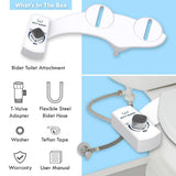 Butt Buddy - Bidet Toilet Seat Attachment & Fresh Water Sprayer (Easy to Install, Universal Fit, No Plumbing or Electricity Required | Self-Cleaning Nozzle, Adjustable Pressure Control, USA Stock)