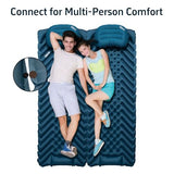 QEZER Ultralight Backpacking Sleeping Pad for Camping, with Inflatable Neck Camping Pillow, Lightweight Inflatable Sleeping Pad for Adults, Portable for Hiking, Car Travel - Durable & Comfortable