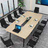 Loomie 8FT Conference Table, 94.49" L x 47.24" W x 29.53" H Meeting Seminar Table with Grommet, Large Boat Shaped Computer Desk, Boardroom Desk for Office Meeting