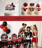 Boxing Party Decorations, All-in-one Boxing Party Supplies Includes Banner, Cake Toppers, Paper Plates, Napkins, Cups, and Tablecloth, Easy Setup Fight Night Boxing Match Party Decor, Serves 25