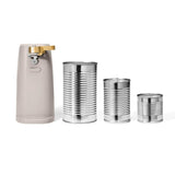 Electric Can Opener, Auto-Turn, Knife Sharpener, Bottle Opener, Easy-Clean, Corded, One-Touch, Stainless Steel Blade (Porcini Taupe)