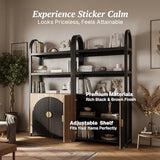 BELLEZE Book Shelf 72" Tall Arched Bookcase with Storage