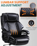 BOSMILLER 650lbs Large Big and Tall Office Chair for Heavy People with Adjustment Lumbar Support, Comfy Padded Heavy Duty Leather