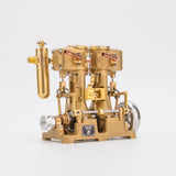 MechPuConToy Engine Model Kit That Works, RW-L2 Mini Inline Double Cylinder Reciprocating Steam Engine Model for 70-130cm Steamships (Boiler Not Included)