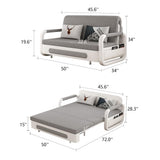50.3" Pull Out Sofa Bed, Convertible Loveseat Sleeper with Trundle Gray