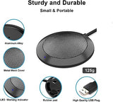 Conference USB Microphone, Computer Desktop Mic with LED Indicator, Plug & Play Omnidirectional Condenser PC Laptop Mics for Online Meeting