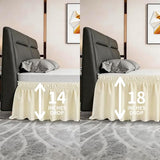 ANARACHON Queen Bed Skirt, Elastic Wrap Around Bed Skirt Queen Size, Bed Skirts for Adjustable Bed, Easy Fit with 14" Drop Length Tailored Drop Dust Ruffle (Light Yellow)