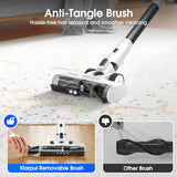 Cordless Vacuum Cleaner, 600W 50KPA 70Mins Runtime Fast Charging Vacuum Cleaner, Self-Standing LED Light Touch Screen Stick Vacuum for Home Light Weight,for Pet Hair/Carpet/Floor, White