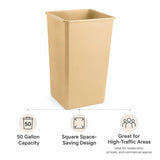 Getzi 5 Pack Beige 50 Gallon Square Commercial Trash Can