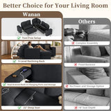 wanan Sectional Sleeper Sofa with Pull Out Couch Bed, 5 Seats Modular L Shaped Cloud Couch with Storage Chaise