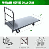 Steel Platform Truck 2000 lb Capacity, 60" x 24" Heavy Duty Flatbed Push Cart with Smooth Deck