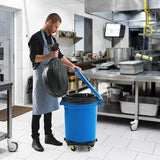 PRO&Family 15 Pack 20 Gallon Blue Round Commercial Trash Can with Lid
