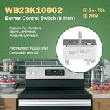 WB23K10002 Range Surface Element Switch/Burner Control Switch 8 Inch Replaces Parts: 1085974, AP3792881, PS953499, EAP953499 Compatible with GE