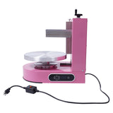 ZERNEIL Automatic Cake Decorating Machine, 200W Cake Cream Spreading Coating Smearing Machine for 4" to 12" Cake, Professional Cake Frosting Applicator W/LCD Display & Adjustable Scraper (Pink)