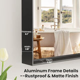 LOAAO Black Bathroom Mirror 84"X32" | Tempered Glass