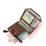 HBJWOV Men Genuine Leather Wallet Blocking Credit Card Holder
