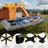 Northroad Camping Cot with Thick Mattress,Quick Set-Up Sleeping Cots Bed with Side Pocket for Outdoor Camping, Office Nap, Home Garden, Beach, Travel, Grey
