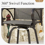 Sophia & William Outdoor Bar Stools Set of 2, Swivel Bar Chairs, Tall Patio Chairs, Outdoor High Top Stools, Supports 300 lbs (Grey Fabric)
