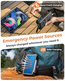 BLAVOR Solar Power Bank with Hand Crank and 4 Cables, 20000mAh Wireless Portable Charger with USB C & Camping Light, 20W Fast Charging Battery Pack for iPhone, iPad, Samsung, All Mobile Phones