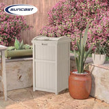 Trash Hideaway 33 Gallon Resin Outdoor Commercial Garbage Container with Lid for Backyard