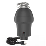 GarveeTech Garbage Disposal 1 HP, Continuous Feed Food Waste Disposer with Air Switch & Flange Seal, Stainless Steel Garbage Disposer, Compact Food Waste Grinder for Kitchen Sink, Grey