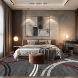 Rugshop Wavy Circles Modern Non-Shedding Living Room Area Rug Red 12' x 15'