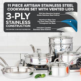 Viking Artisan 3-Ply Stainless Steel 11-Piece Cookware Set