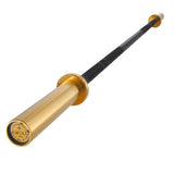 Mikolo 7ft Olympic Barbell, Barbell for Weightlifting and Powerlifting 45lb, Olympic Bar for 1500lbs Capacity, Weight Bar Fit 2” Standard Weights (6ft,Gold)