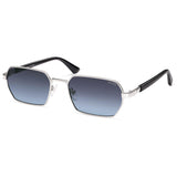 SOJOS Retro Rectangle Polarized 90s Sunglasses Women Men SJ1270 Silver/Blue