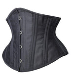 SHAPERX Women Short Torso Curvy Waist Heavy Duty Double Steel Boned Underbust Waist Trainer Corsets,SZ70930-Black-L