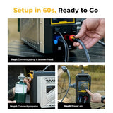 BougeRV Upgraded Portable Propane Water Heater, Hot Water Heater w/Built-in battery for Showering & Cleaning, Camping Water Heater w/Water Pump & Showerhead, Overheating Protection, Outdoor Use