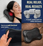 Zyllion Shiatsu Back and Neck Massager with Heat - Cordless Rechargeable 3D Electric Kneading Deep Tissue Massage Pillow for Muscle Pain Relief, Black, ZMA-13RB