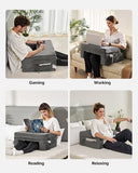 Extra Large Lap Desk Pillow with Pockets and Cup Holder, Laptop Pillow with Memory Foam Bed Rest