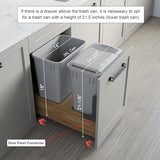 Dowell Double 35Qt Undermount Trash Pull-Out Waste Container with Full Extension Soft-Close Slides