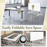 vhdurike 4pcs,47 * 20 * 30in, Folding Conference Table, Portable Flip Top
