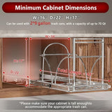 Under Sink Trash Can Heavy Duty Pull Out Trash Can Under Cabinet, Fits 2x35Qt (7-9 Gal) Commercial Trash Cans Cabinet Trash Bin